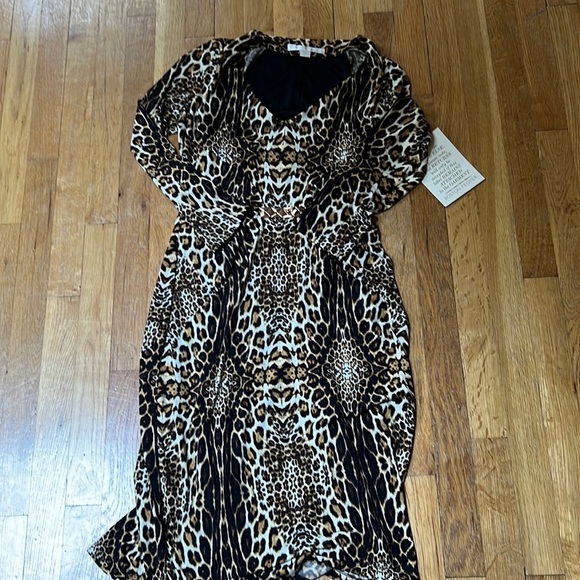 NWT Boston Proper Women Cheetah Print Long Sleeve Dress Size M - Picture 1 of 5